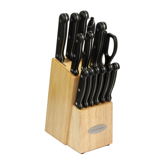 Knife Set, 15-Piece Kitchen Knife Set with Block Wooden - Ocean Series