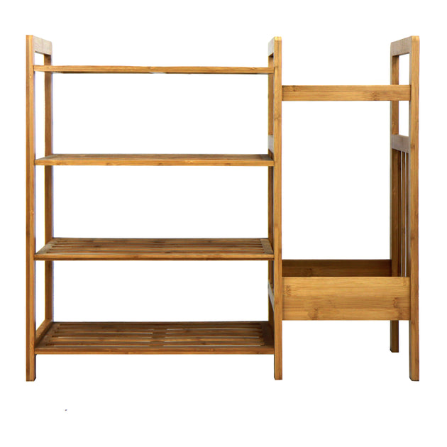 Oceanstar 3-Tier Brown Wood Shoe Rack