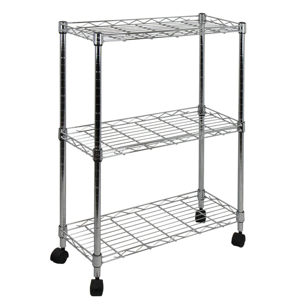 32.5 Xtra Storage 3 Tier Wide Folding Metal Shelf Black