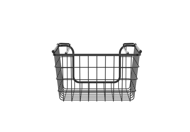 Wire Basket Stackable Metal Storage Basket Set for Kitchen or Bathroom  Chest Freezer Organizer-Pack of 2-Black - Yahoo Shopping