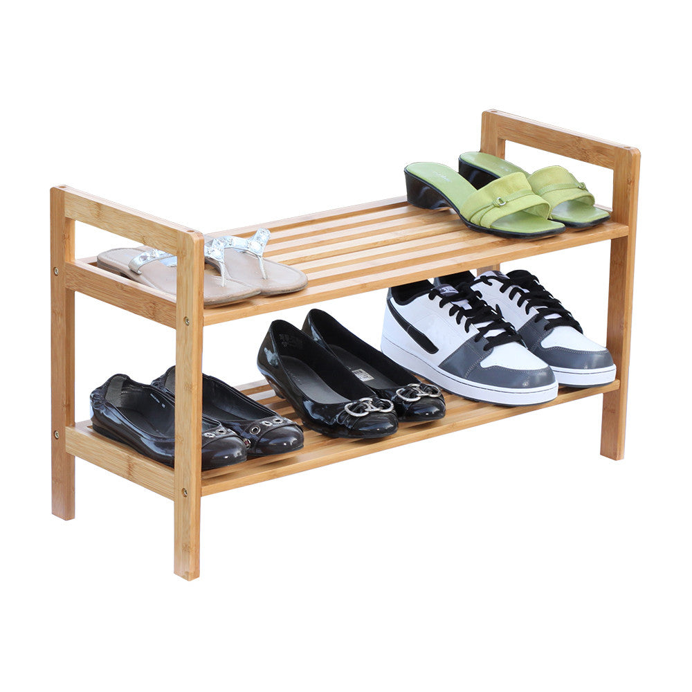 Oceanstar 2 Tier HPL Bamboo Shoe Rack