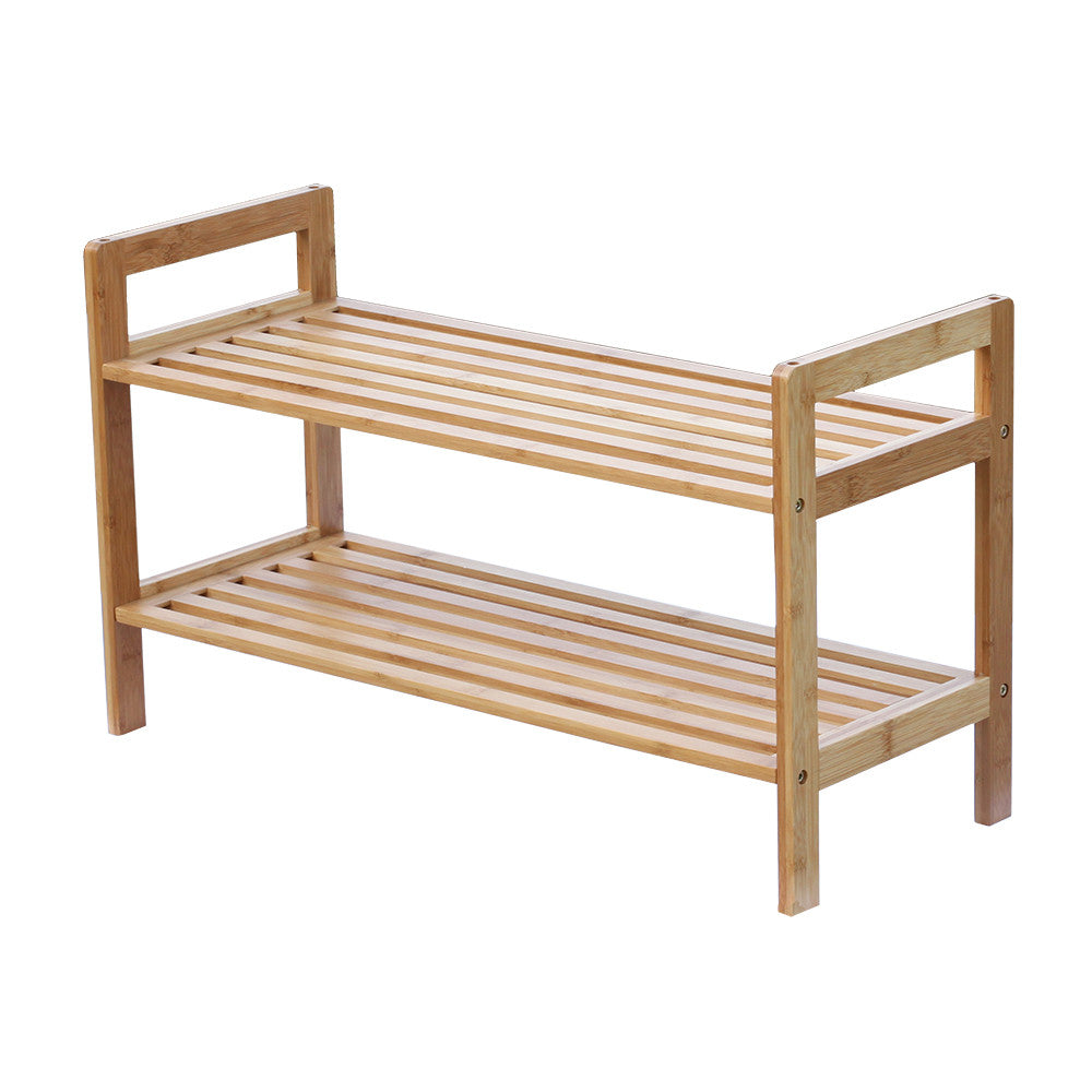 Oceanstar 2 Tier HPL Bamboo Shoe Rack